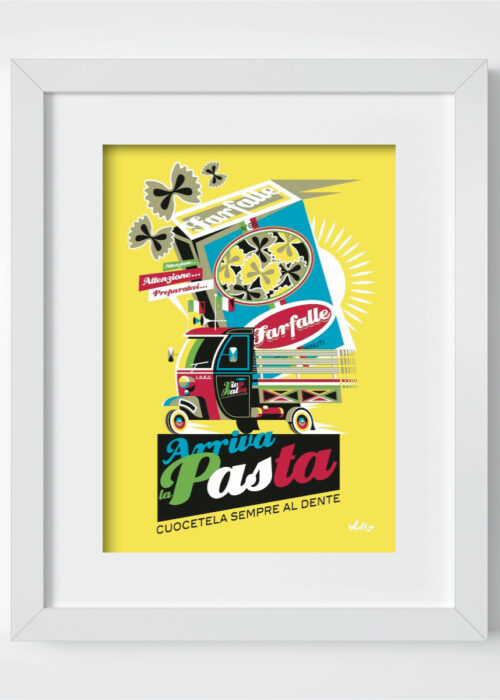 Arriva La Pasta postcard with frame