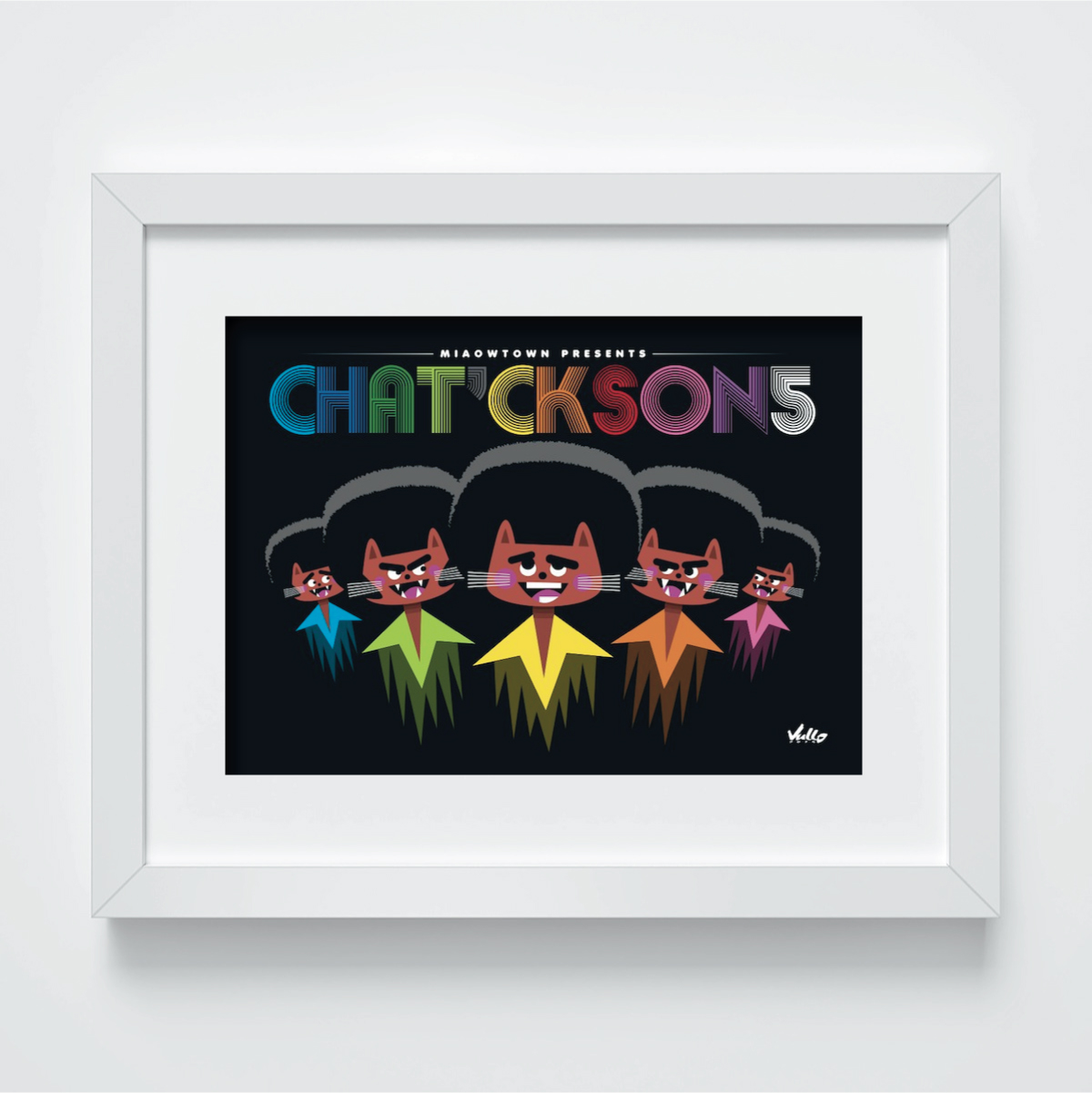 Carte postale Chat...Ckson 5 avec cadre