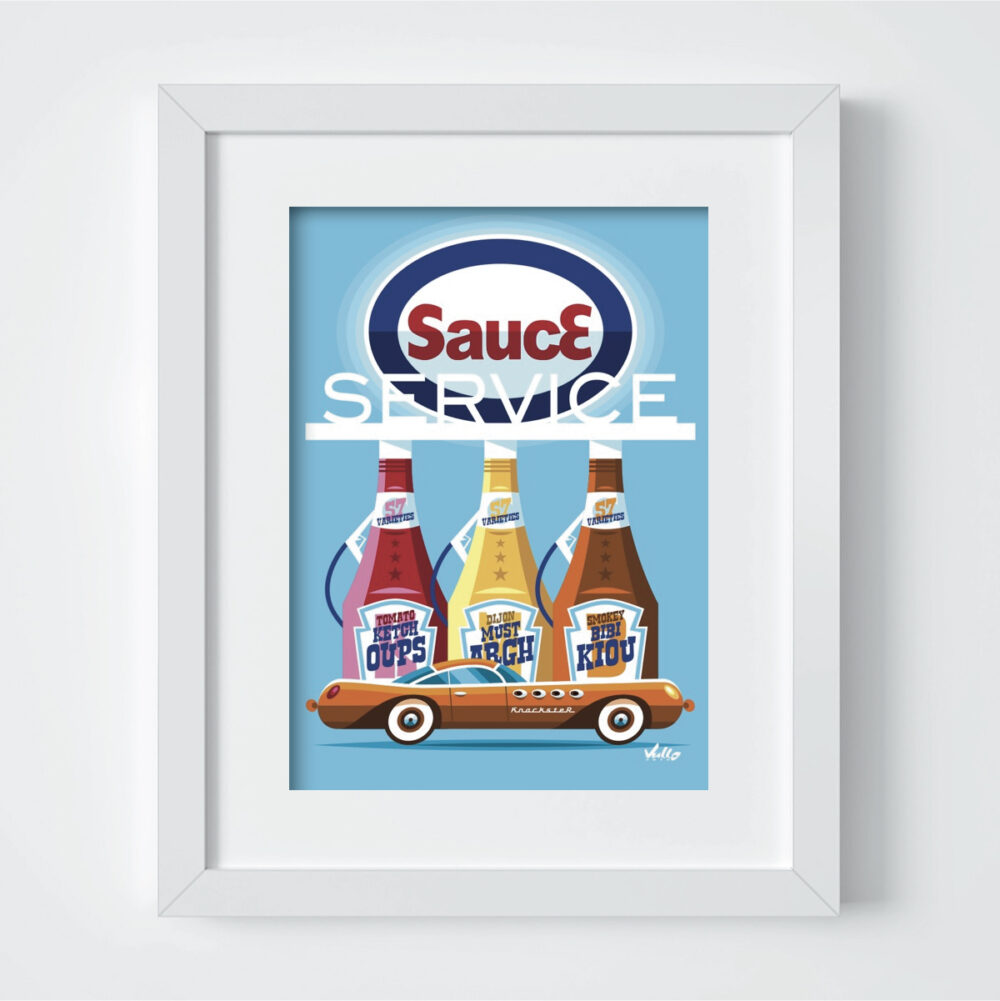 Knackster And Sauce Service postcard with frame
