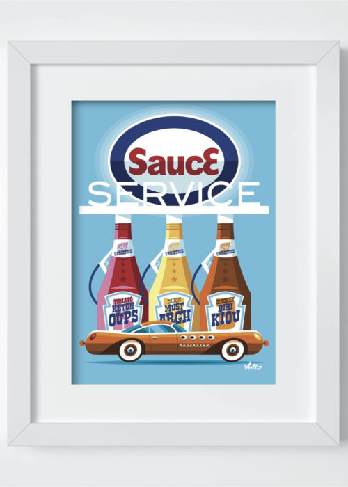 Carte postale Knackster & Sauce Service avec cadre