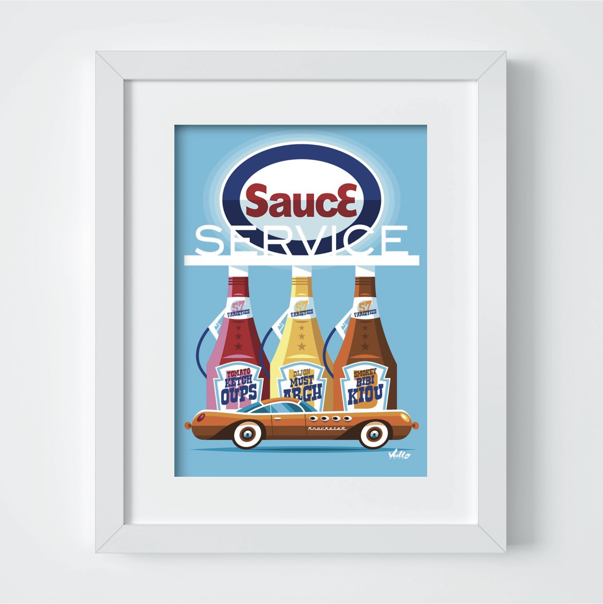 Carte postale Knackster & Sauce Service avec cadre