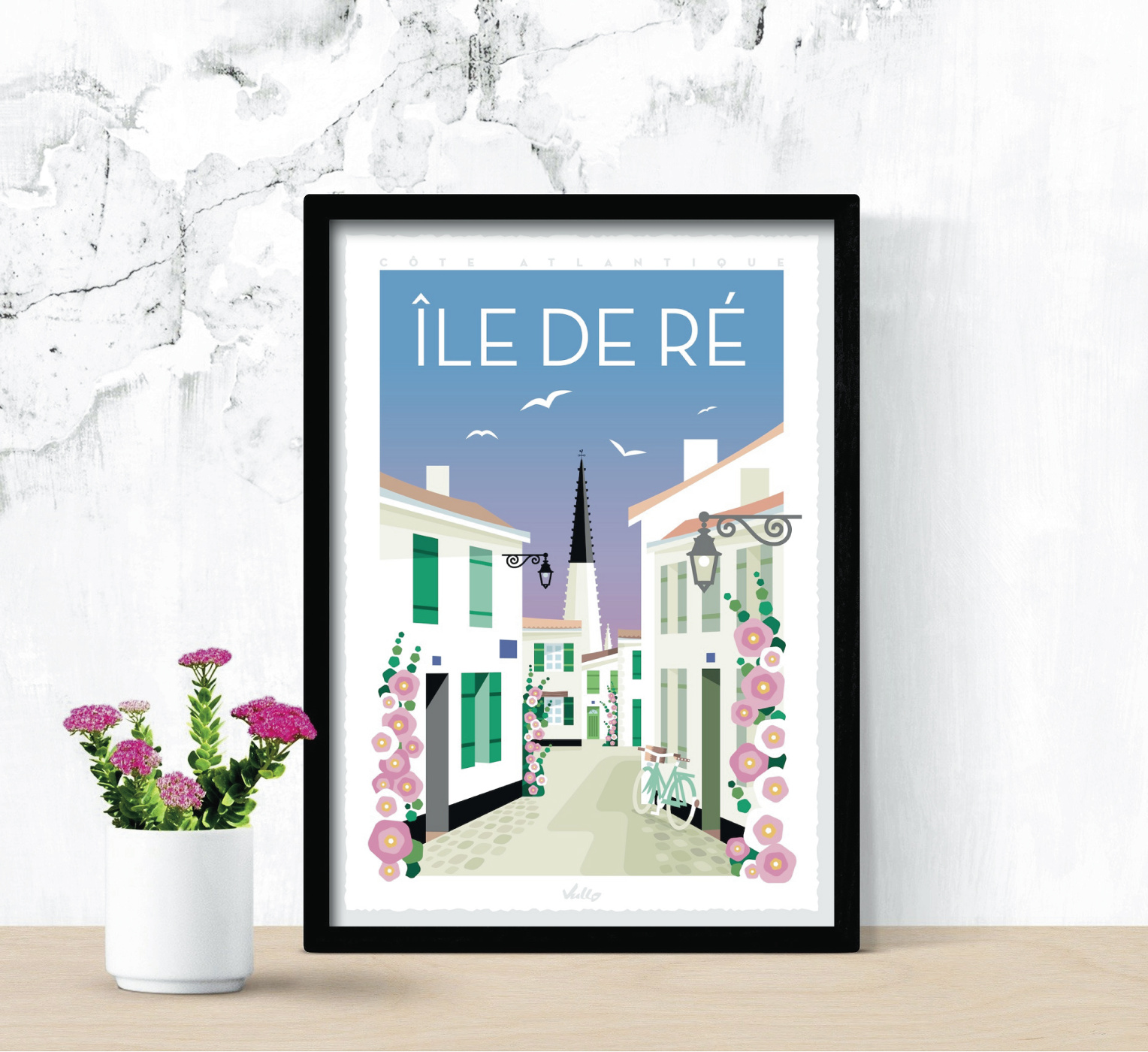Affiche Île de Ré - Tourisme - Vullo Illustrations