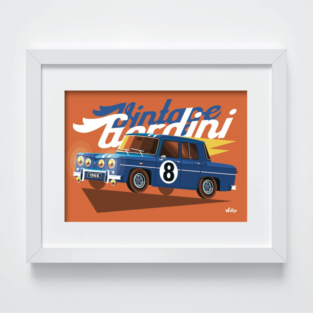 Carte postale Vintage Gordini avec cadre