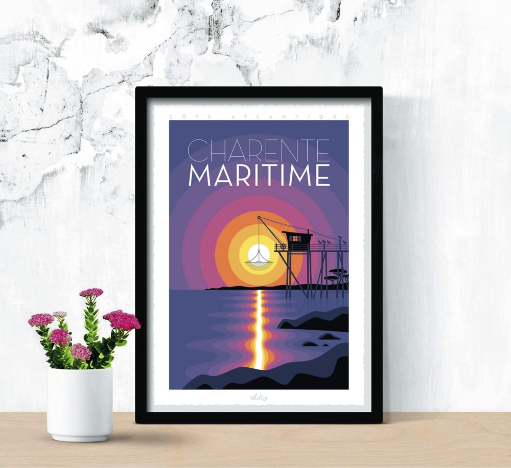 Charente Maritime poster with frame