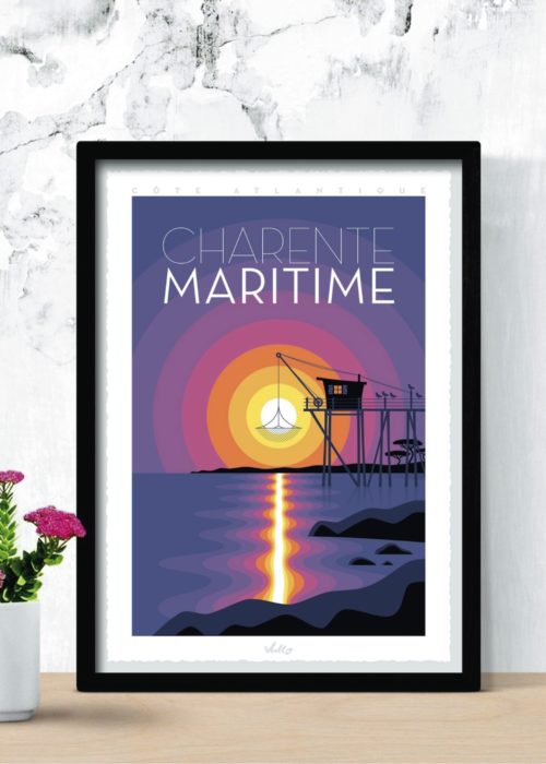 Charente Maritime poster with frame