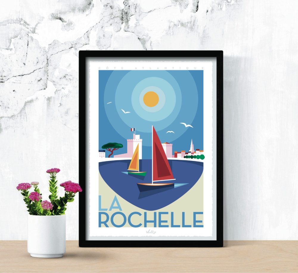 La Rochelle 1 poster with frame