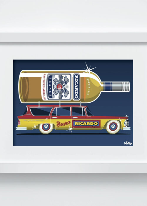 Apero Wagon postcard with frame