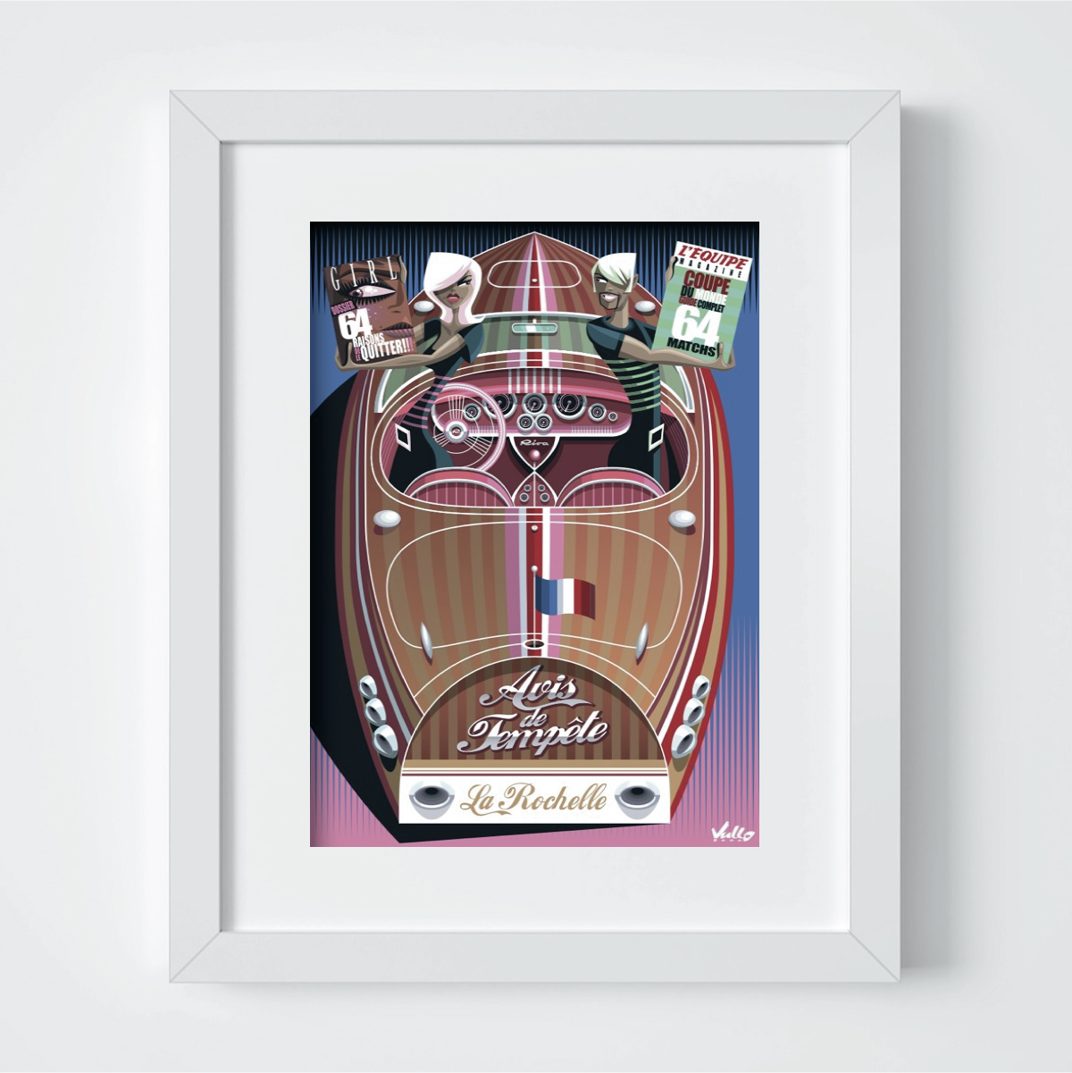 carte postale avis de tempete avec cadre