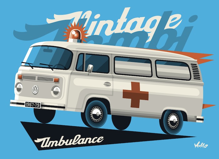 Bay Window Ambulance postcard