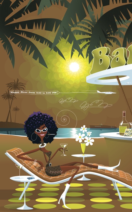 Black Panther's Beach Bar postcard