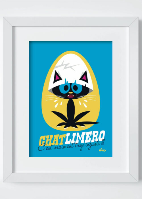 Chat...Limero postcard with frame