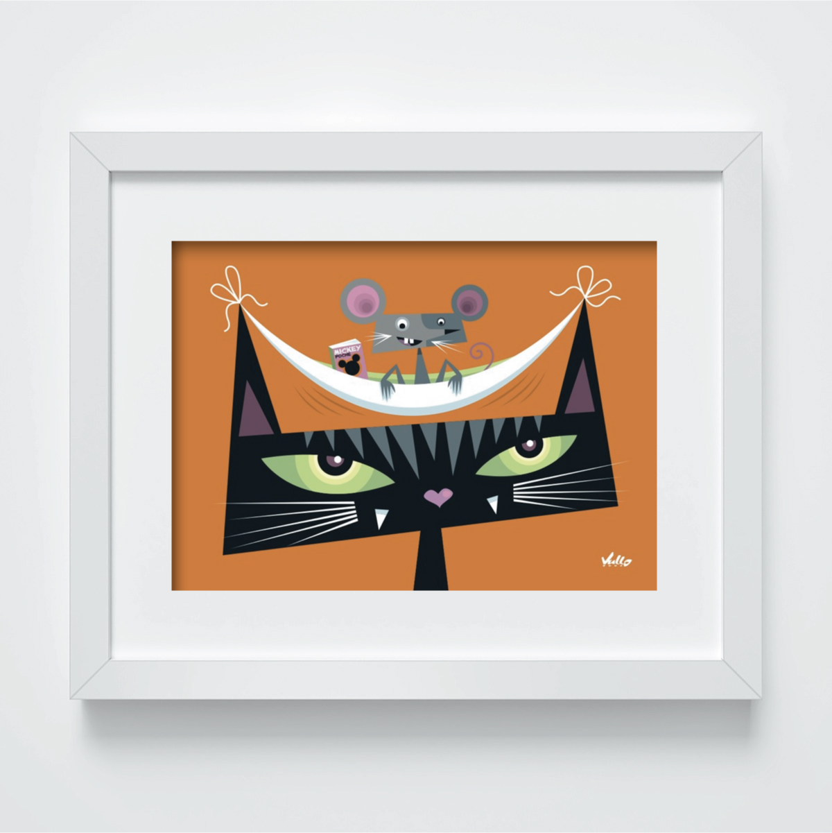 Carte postale Chat...Mac avec cadre