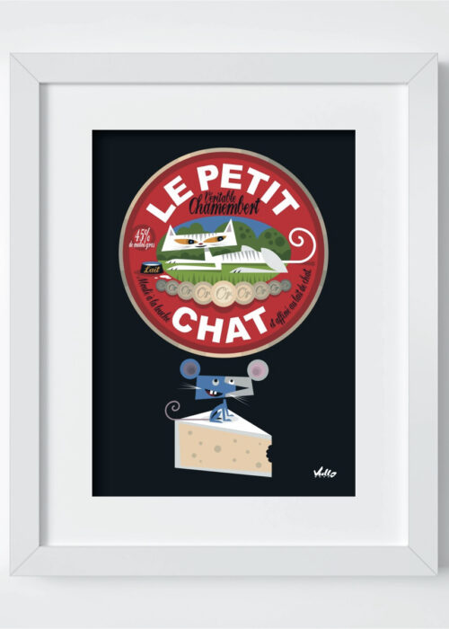 Chat...Membert postcard with frame