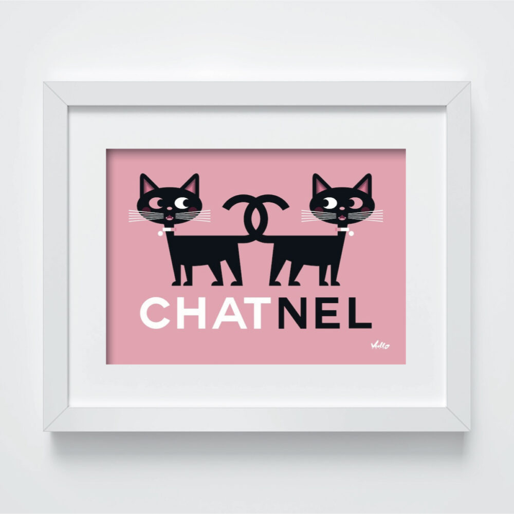 chat nel postcard with frame