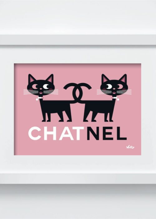 chat nel postcard with frame