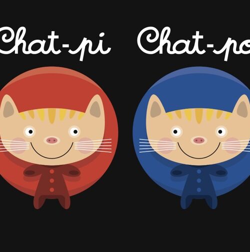 Chat-Pi Chat-Po postcard