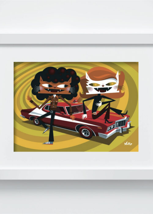 Chat...Sky And Hutch postcard with frame