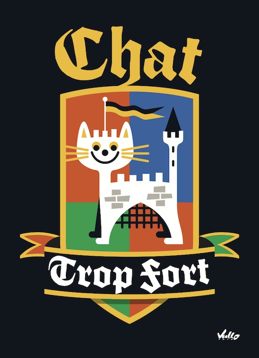 Carte postale Chat Trop Fort
