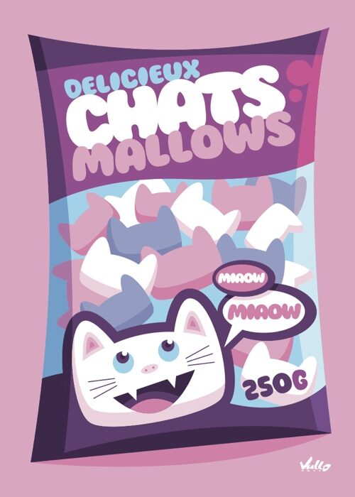 Chats...Mallows postcard