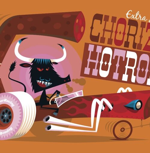 Chorizo Hot Rod postcard