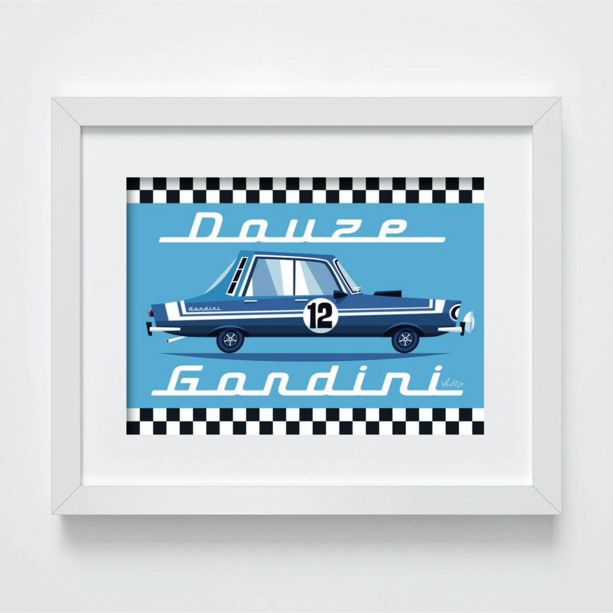 Carte postale Douze Gordini avec cadre