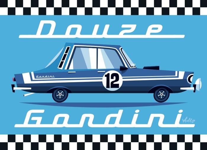 Renault 12 Gordini postcard