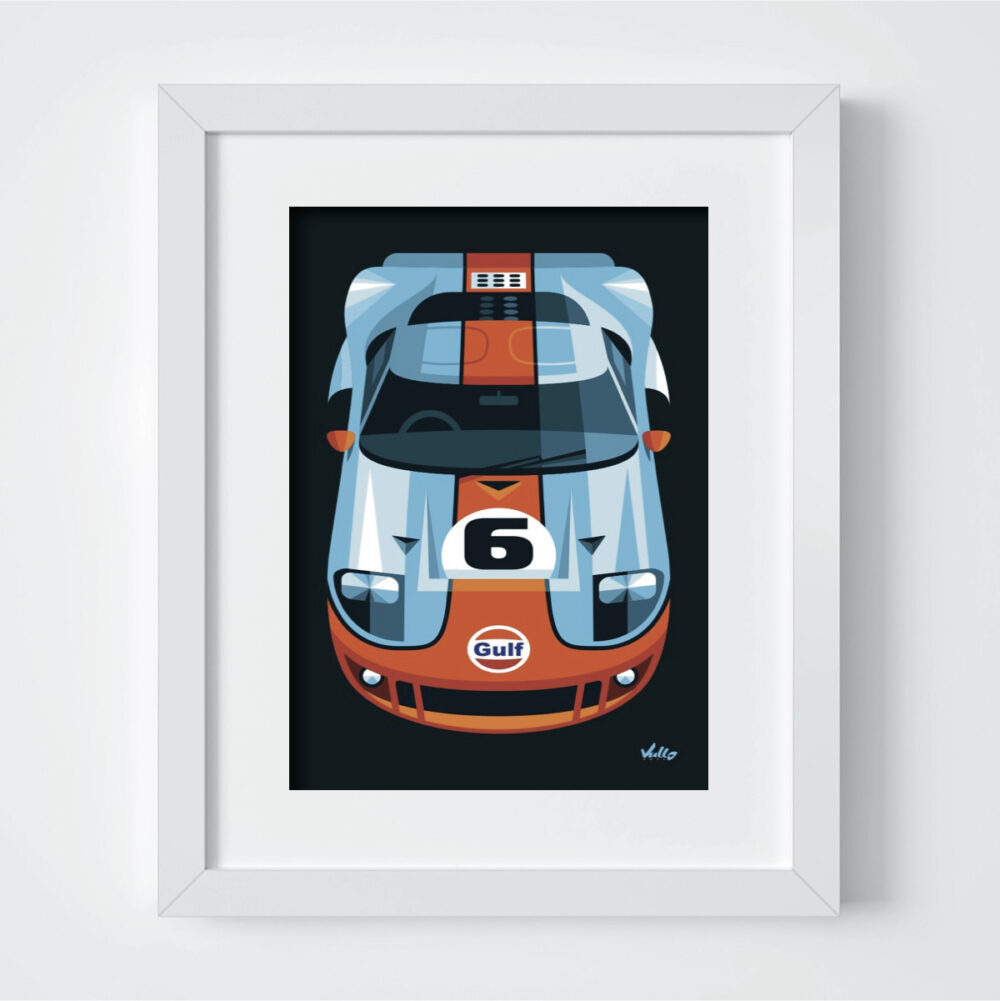 GT 40 postcard with frame