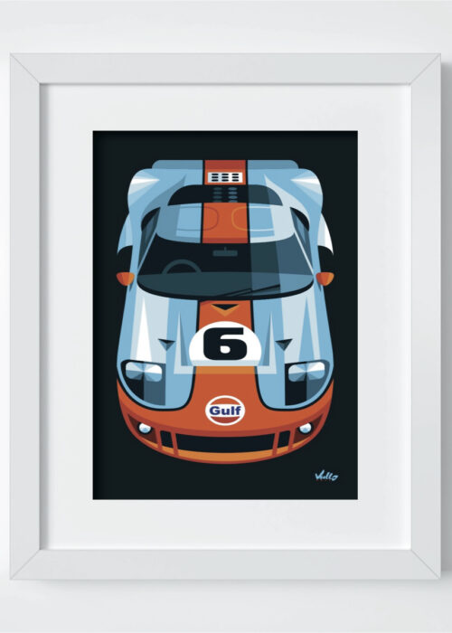 GT 40 postcard with frame
