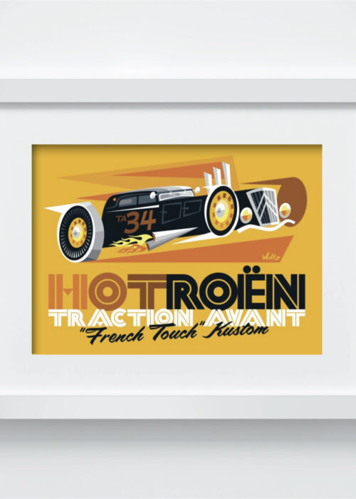 Hotroën postcard with frame