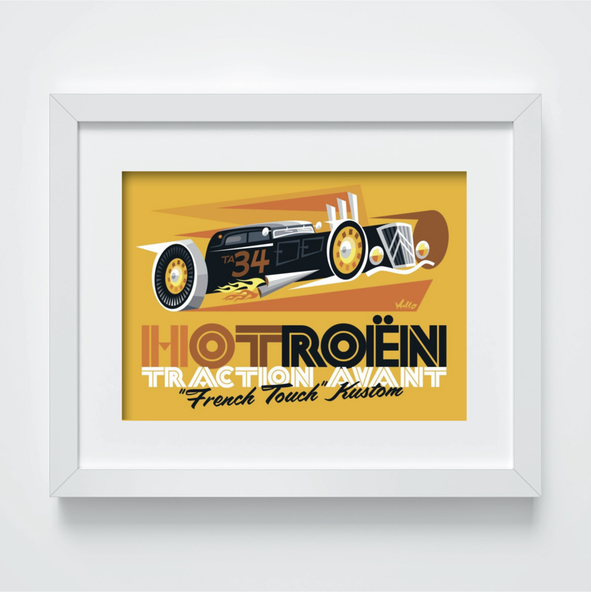 Hotroën postcard with frame