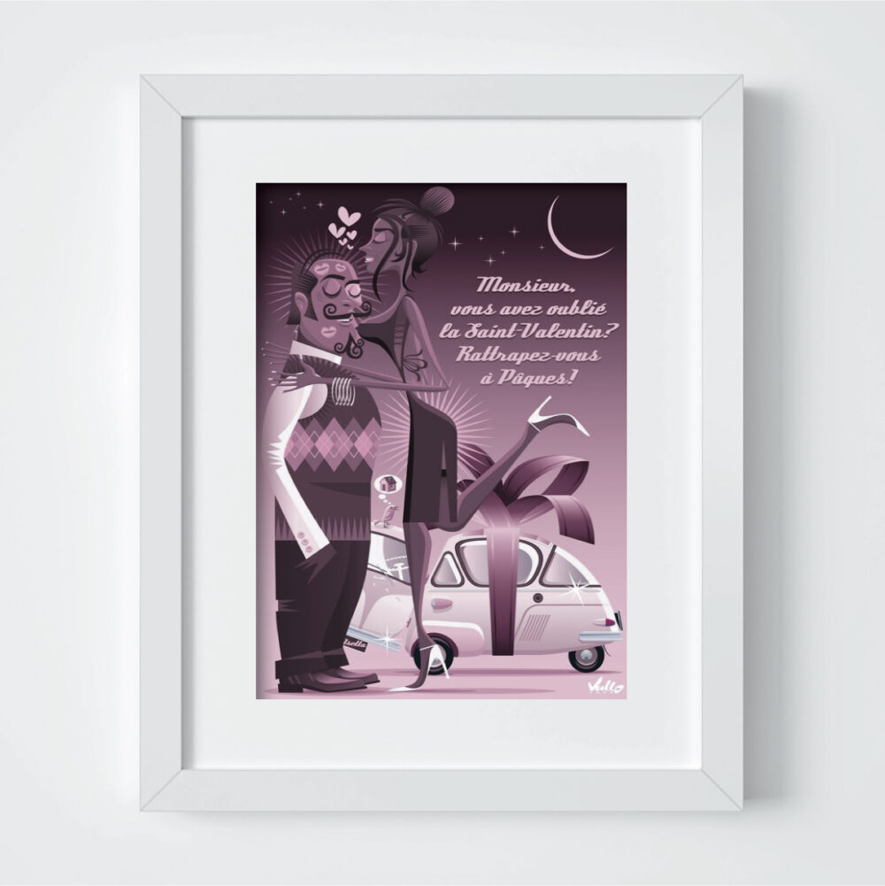 Isetta Pascale postcard with frame