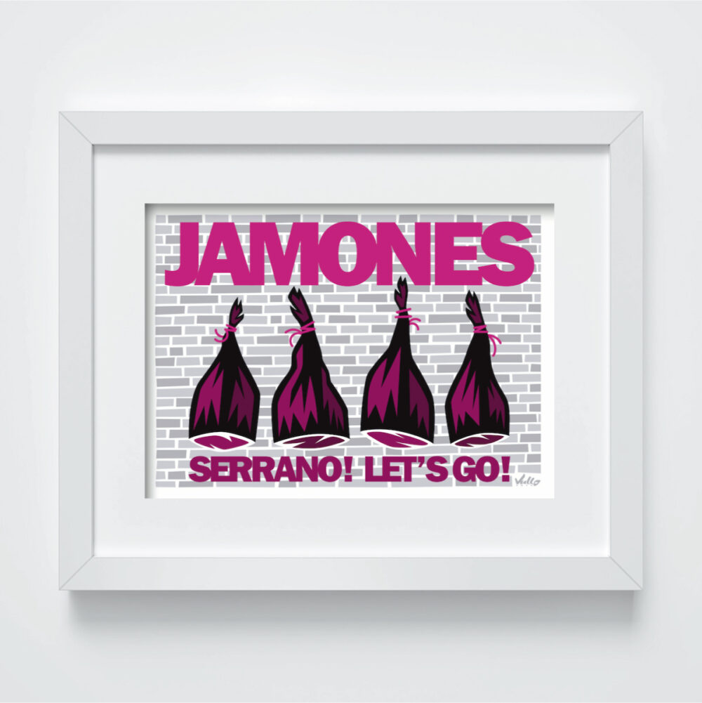 Jamones postcard with frame