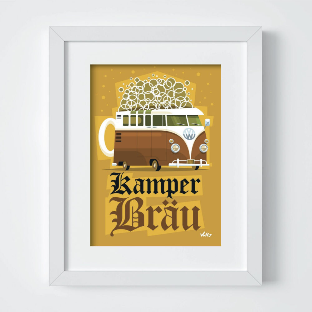 Kamperbrau postcard with frame