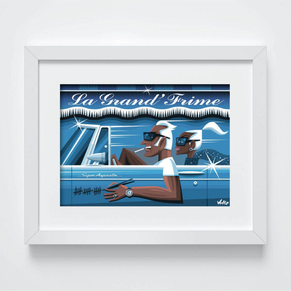 La Grande Frime postcard with frame