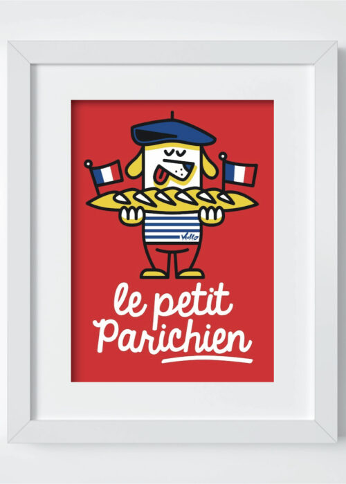 Le Petit Parichien postcard with frame