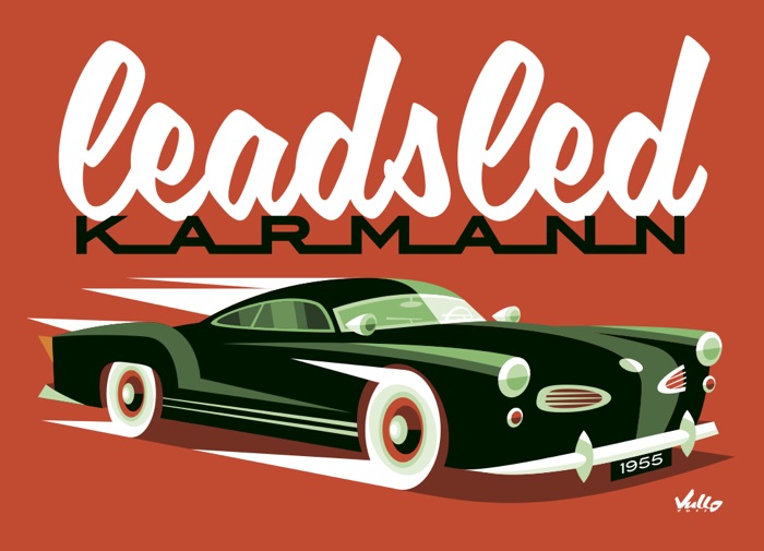 Leadsled Karmann postcard