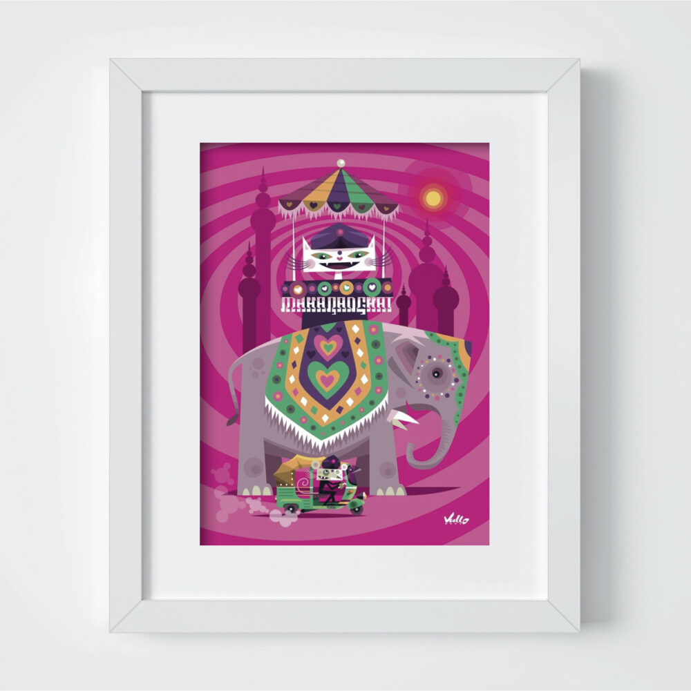 Maharad...Chat postcard with frame