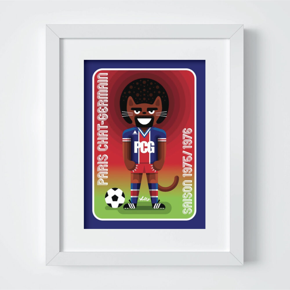 Paris Chat Germain postcard with frame