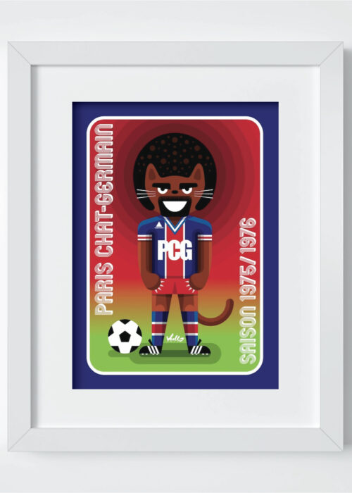 Carte postale Paris Chat Germain avec cadre