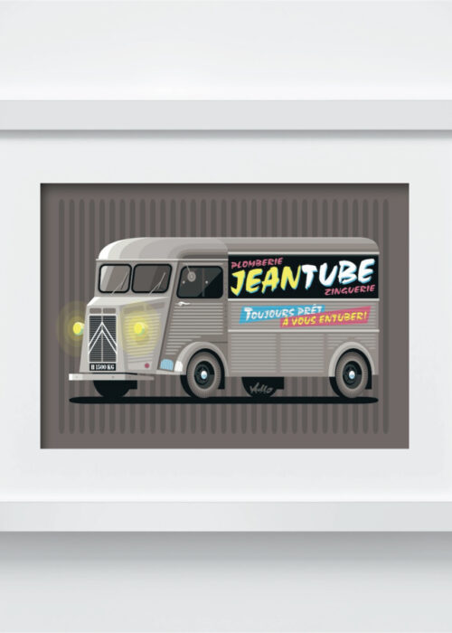 Plomberie Jean Tube postcard with frame