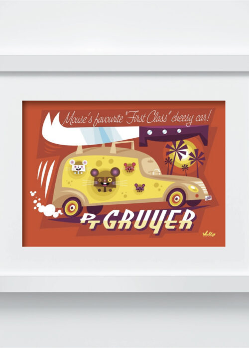 PT Gruyer postcard with frame