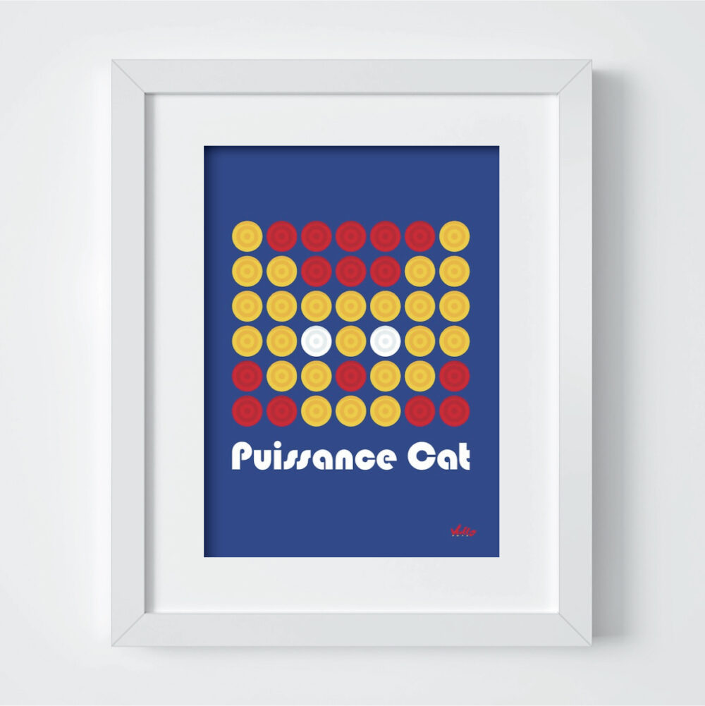 Puissance Cat postcard with frame