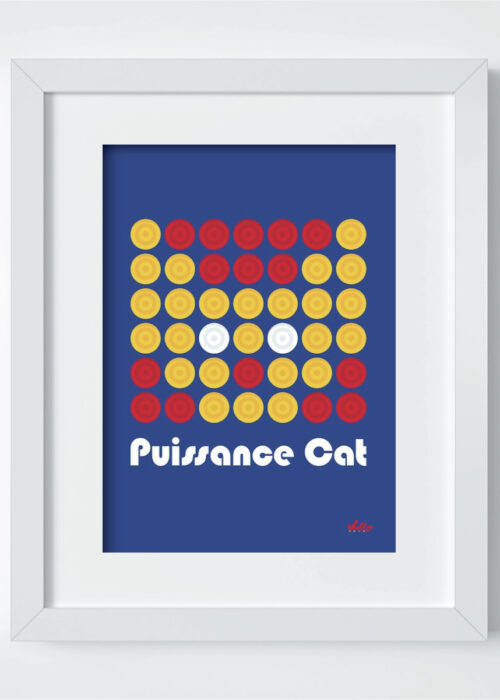 Carte postale Puissance Cat avec cadre