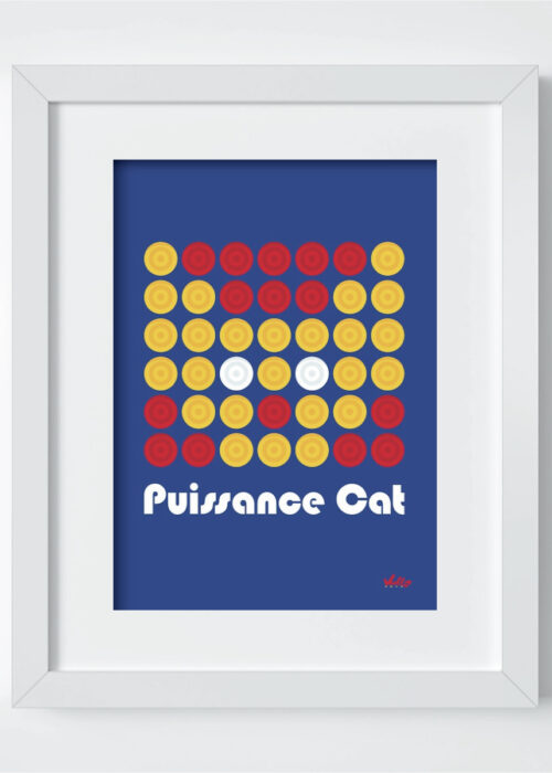 Puissance Cat postcard with frame