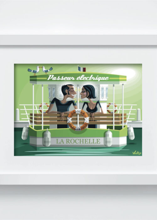 Quand Le Courant Passe postcard with frame