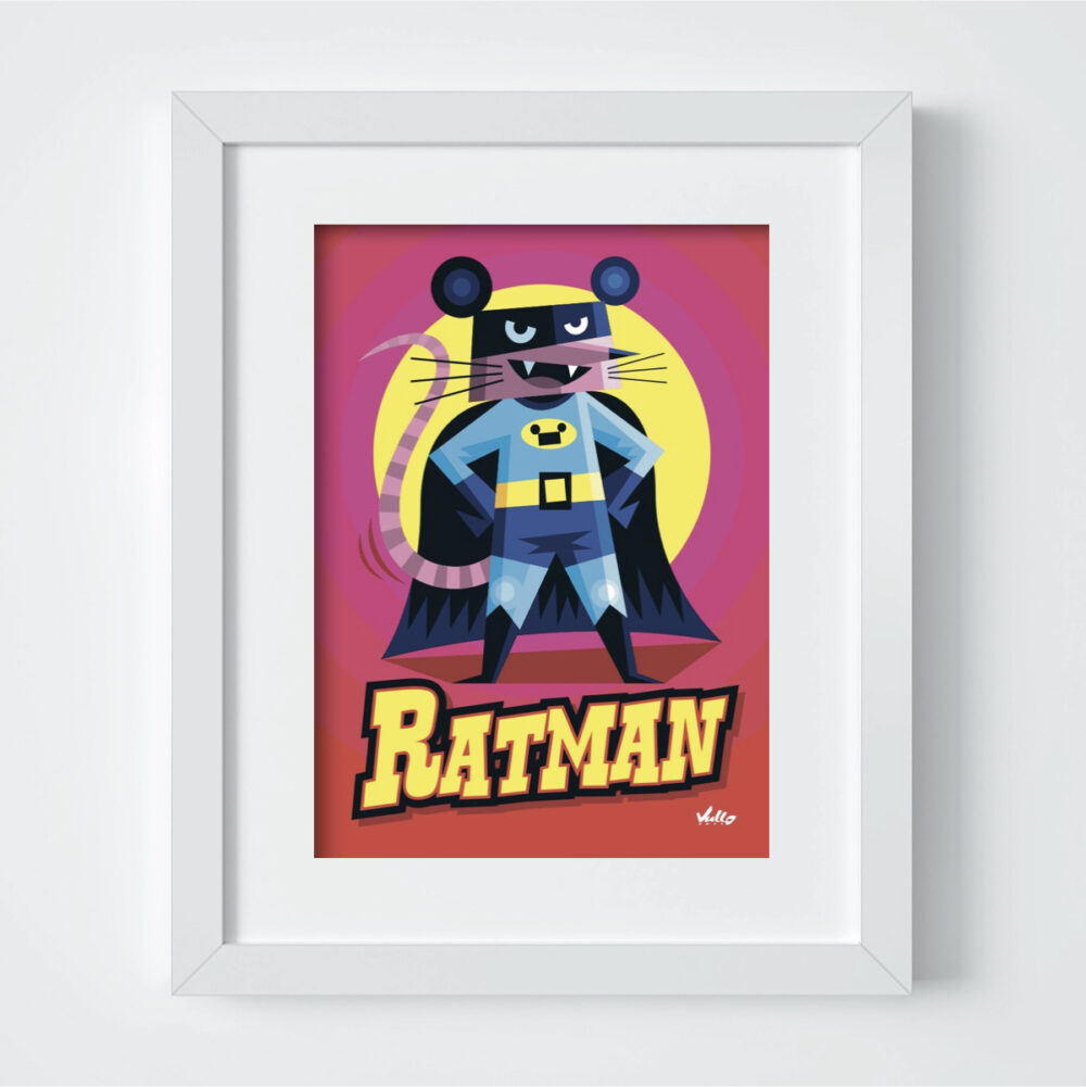 Carte postale Ratman avec cadre