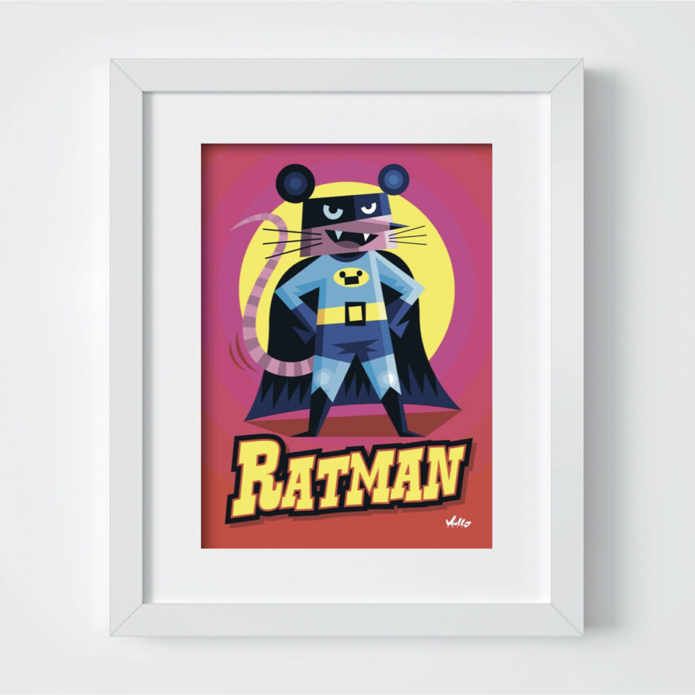 Ratman postcard with frame