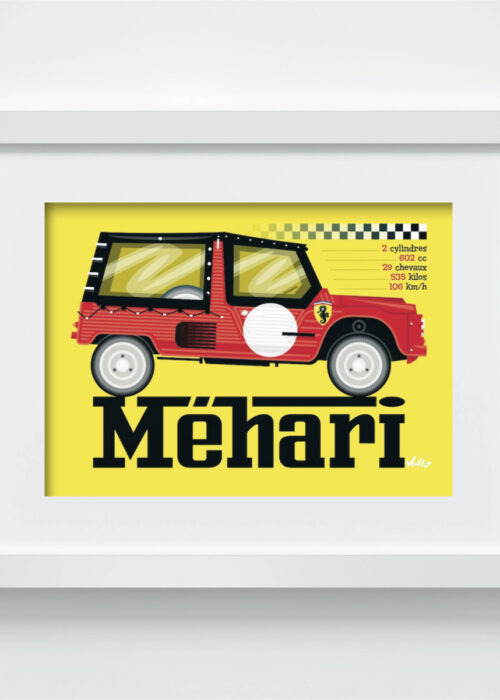 Scuderia Méhari postcard with frame