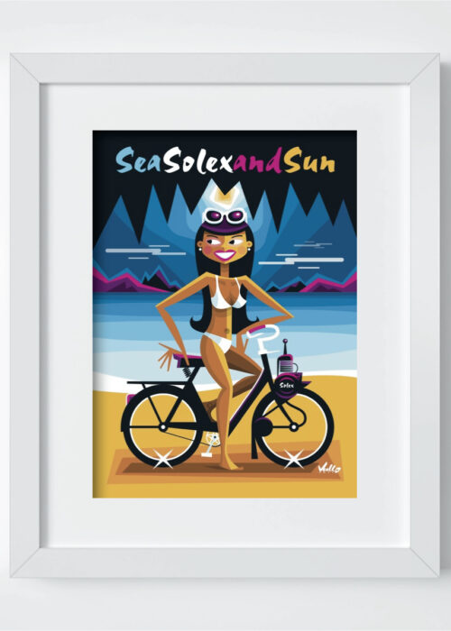 Sea Solex And Sun postcard with frame