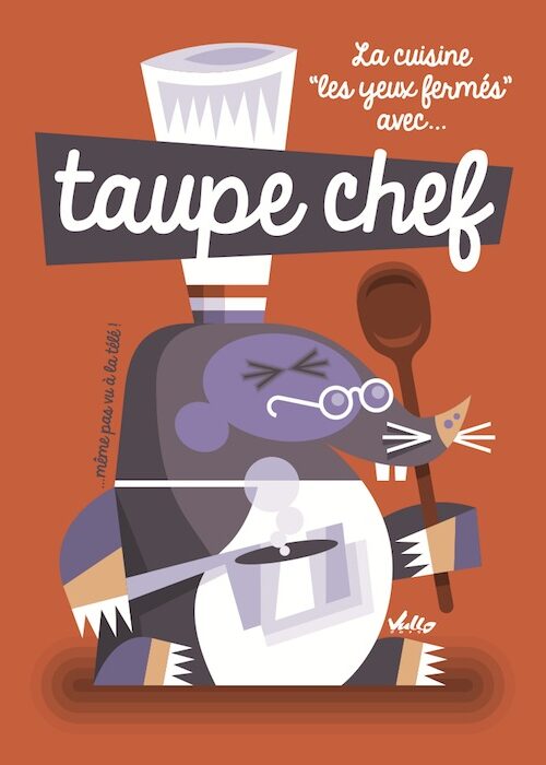 Taupe Chef postcard